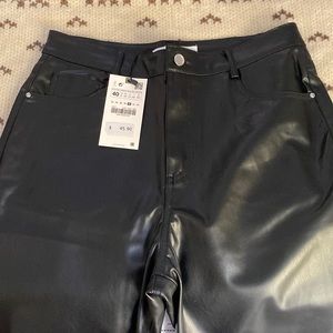 Leather pants Zara size us 8